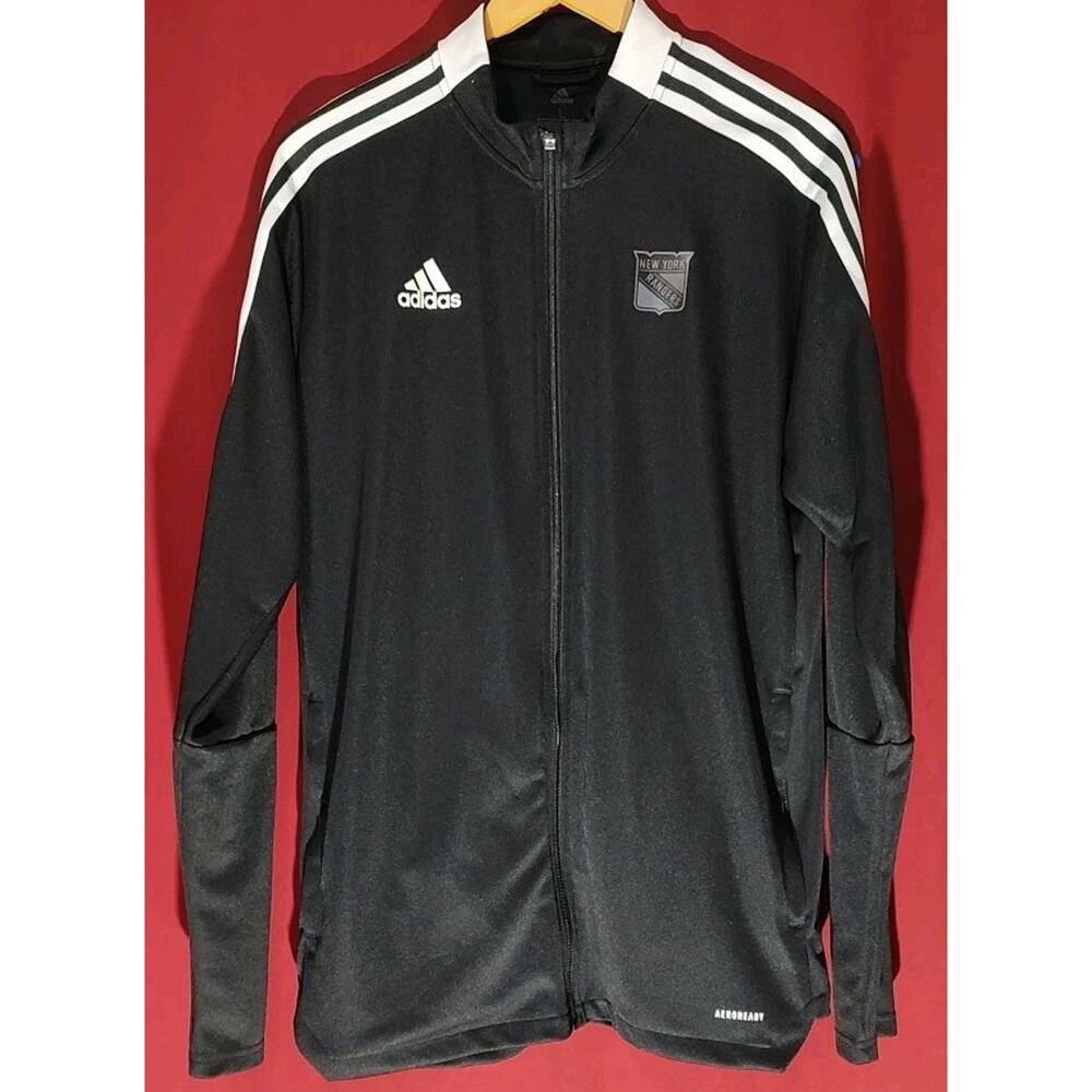 ADIDAS New York Rangers PRIMEGREEN AEROREADY TRACK JACKET - Large
